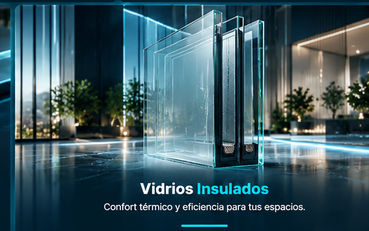 Vidrios Insulados. Fotografía ilustrativa con título y descripción integrados.